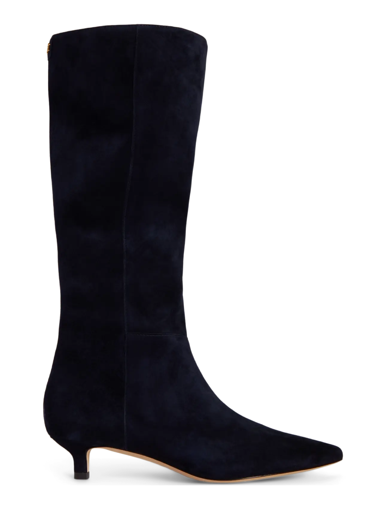 Lauren Ralph Lauren - Francesca Sheep-Suede Tall Boot Heel - knee high boots - lauren navy - 2