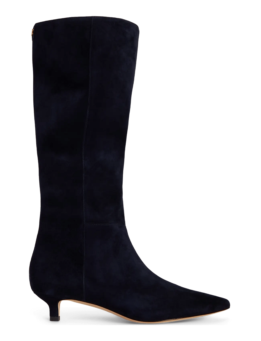 Lauren Ralph Lauren - Francesca Sheep-Suede Tall Boot Heel - kniehohe stiefel - lauren navy - 2