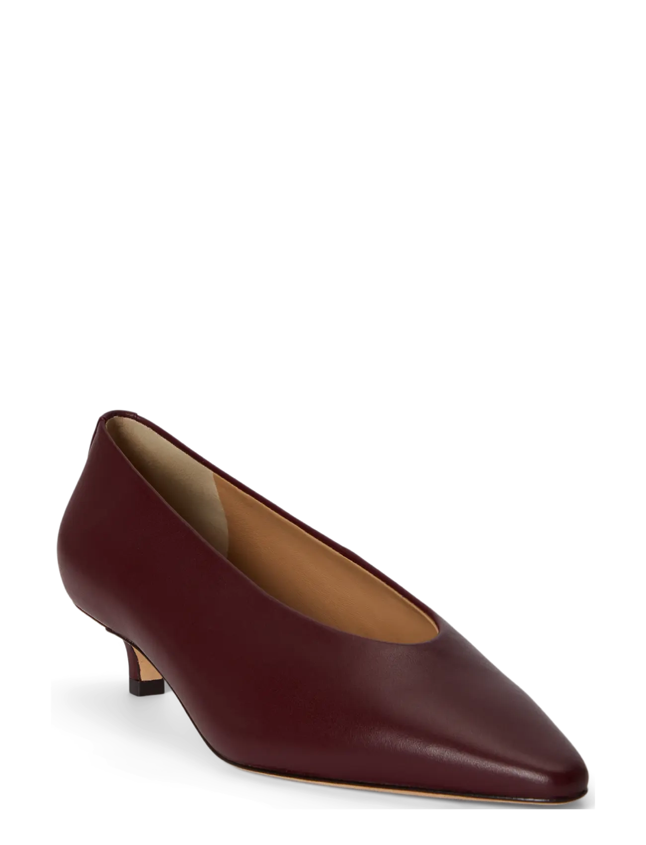 Lauren Ralph Lauren - Francesca Nappa Leather Pump - dark garnet - 3
