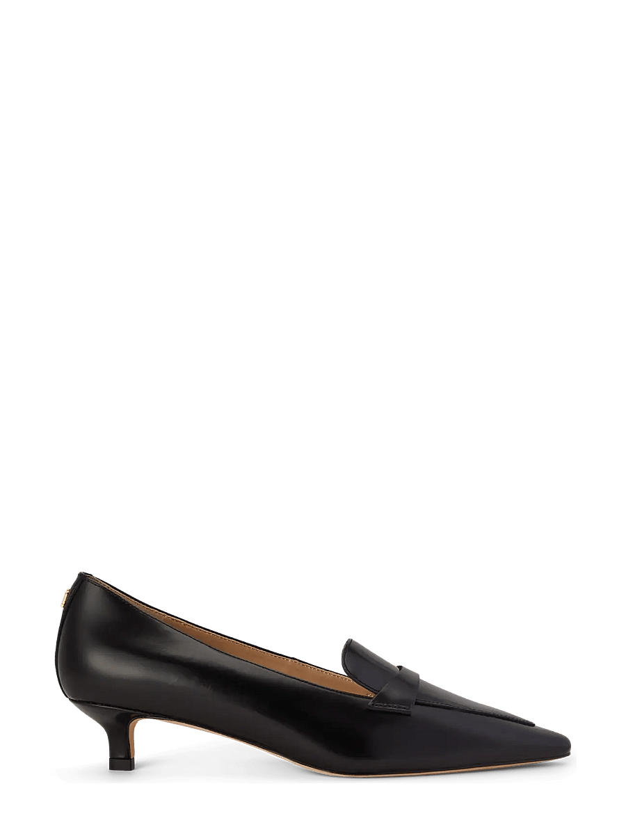 Lauren Ralph Lauren - Francesca Glazed Leather Loafer Pump - pumps - black - 0