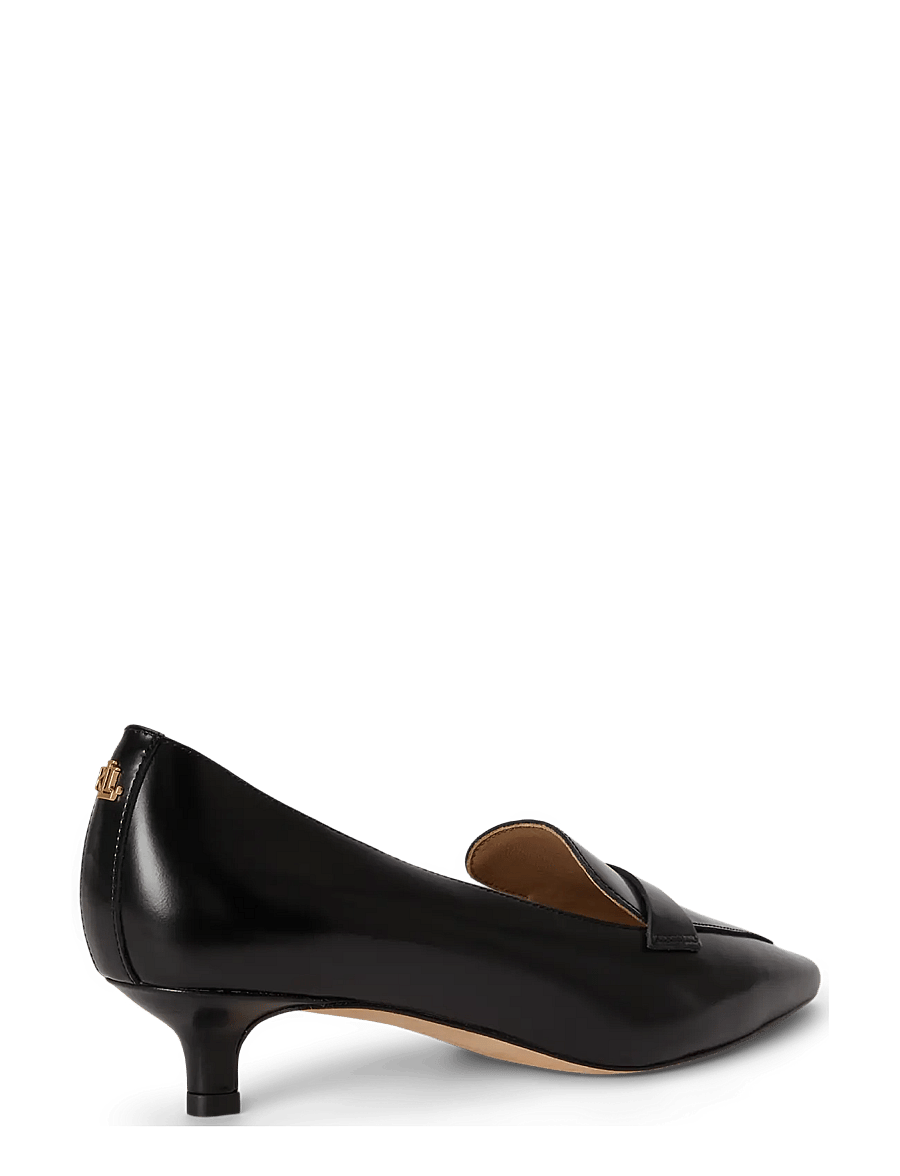 Lauren Ralph Lauren - Francesca Glazed Leather Loafer Pump - pumps - black - 1