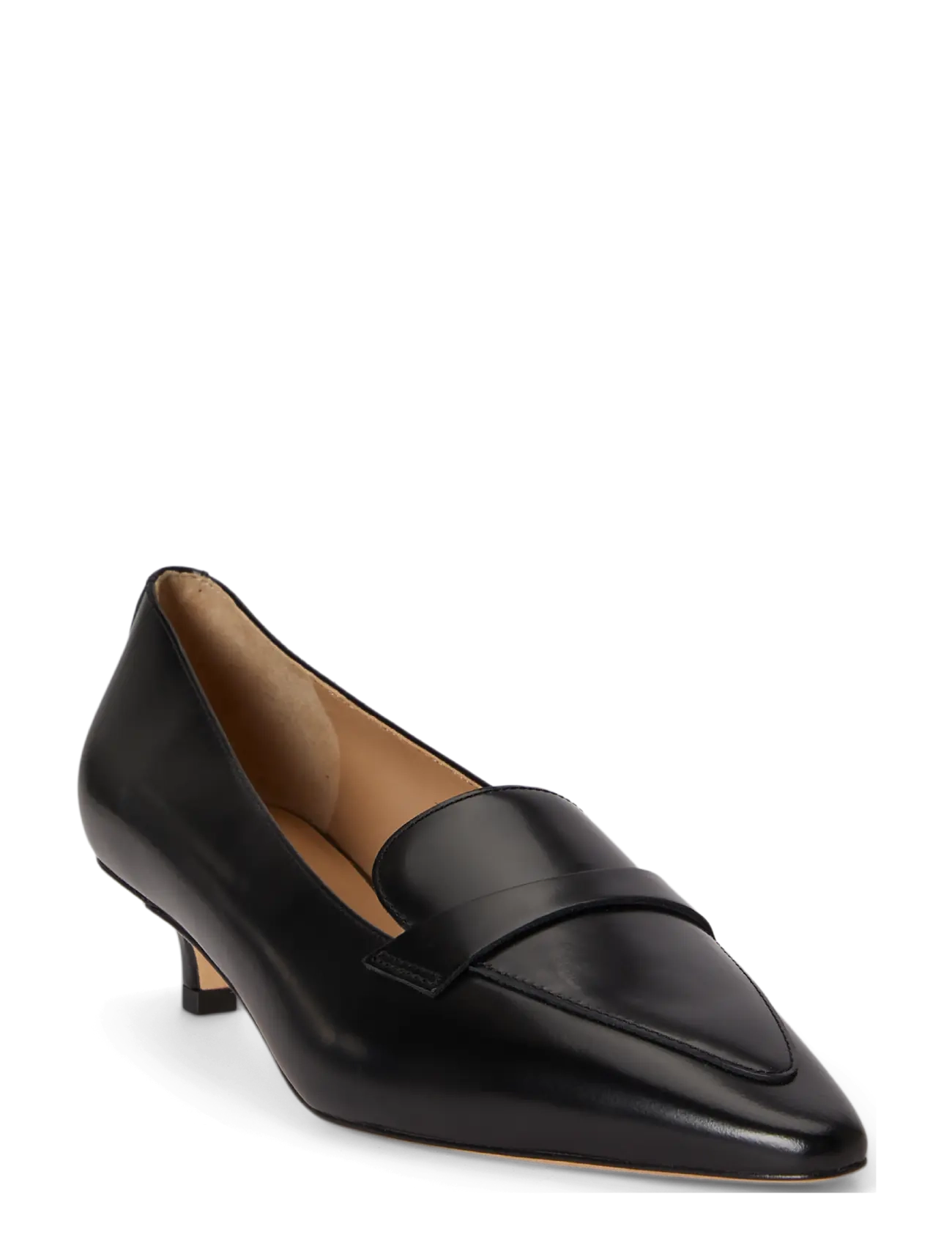 Lauren Ralph Lauren - Francesca Glazed Leather Loafer Pump - pumps - black - 2