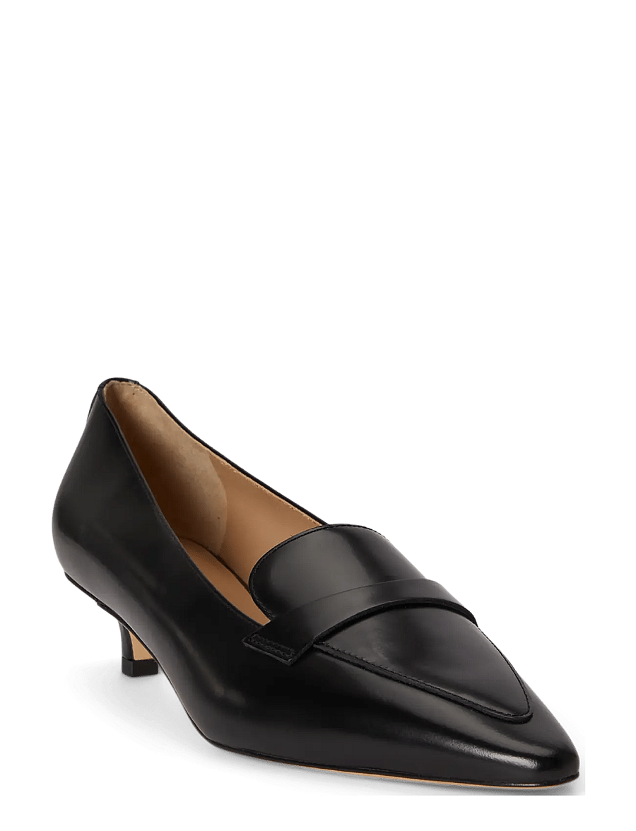 Lauren Ralph Lauren - Francesca Glazed Leather Loafer Pump - pumps - black - 2