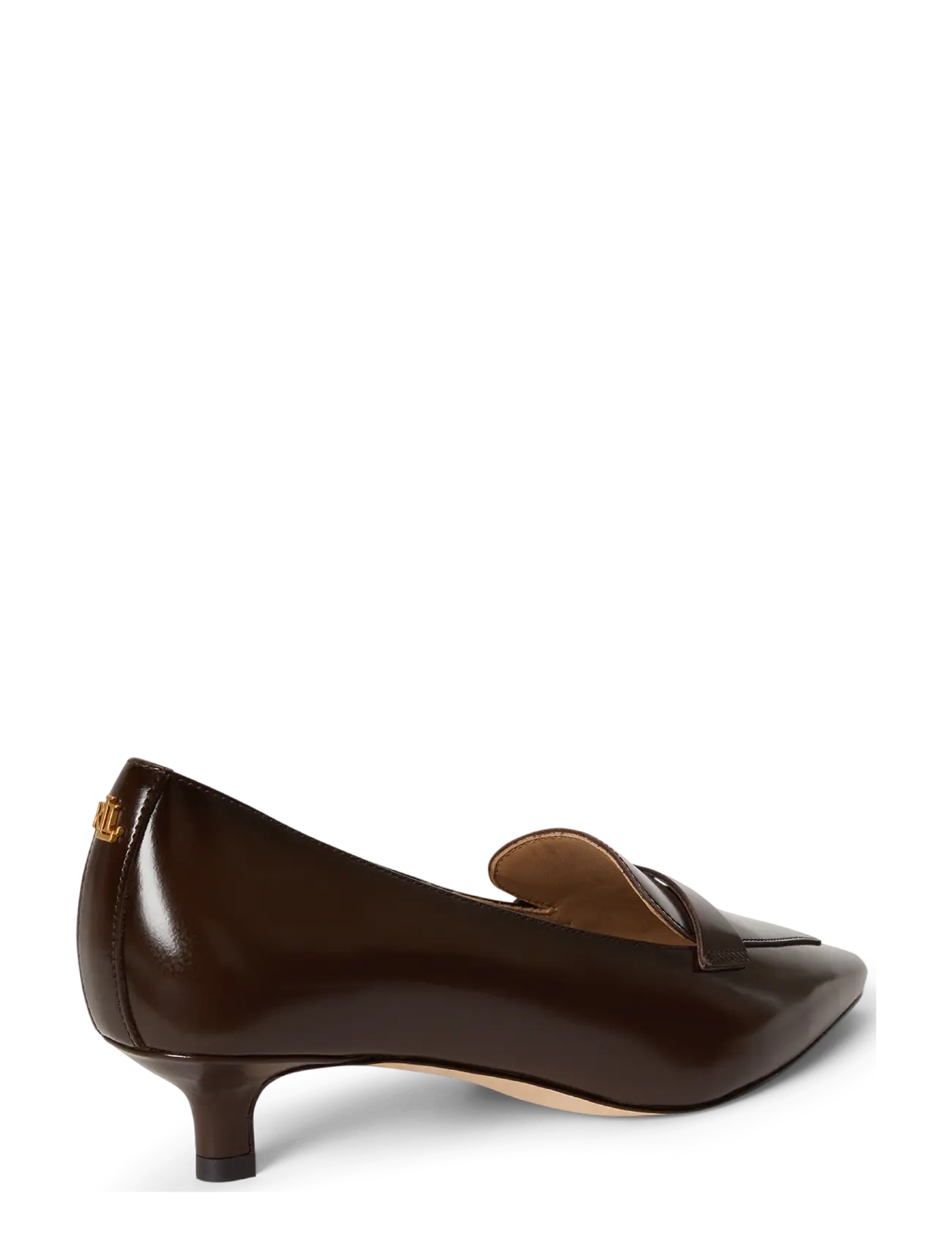 Lauren Ralph Lauren - Francesca Glazed Leather Loafer Pump - pumps - chesnut brown - 1