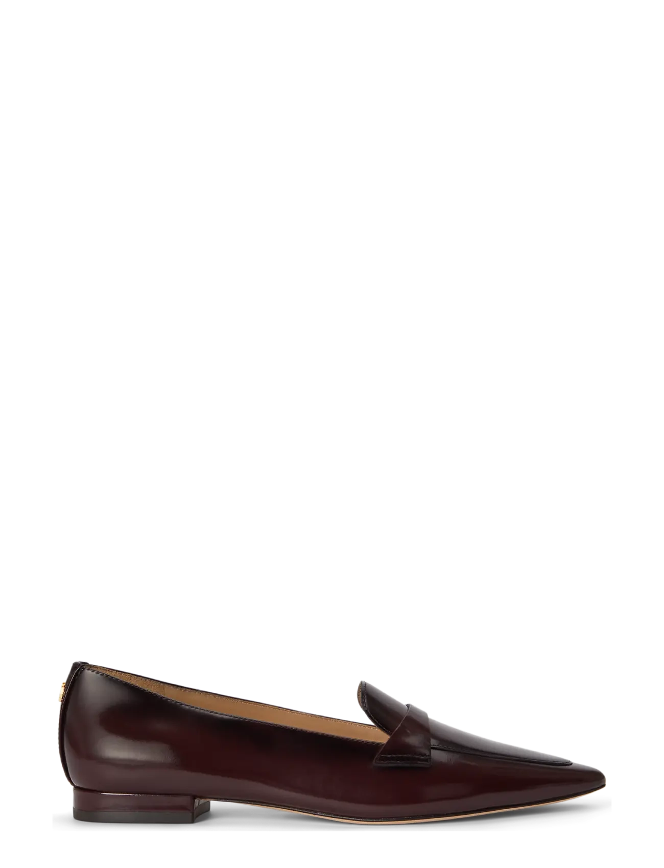 Lauren Ralph Lauren Audri Glazed Leather Loafer - Skor - DARK GARNET / burgundy