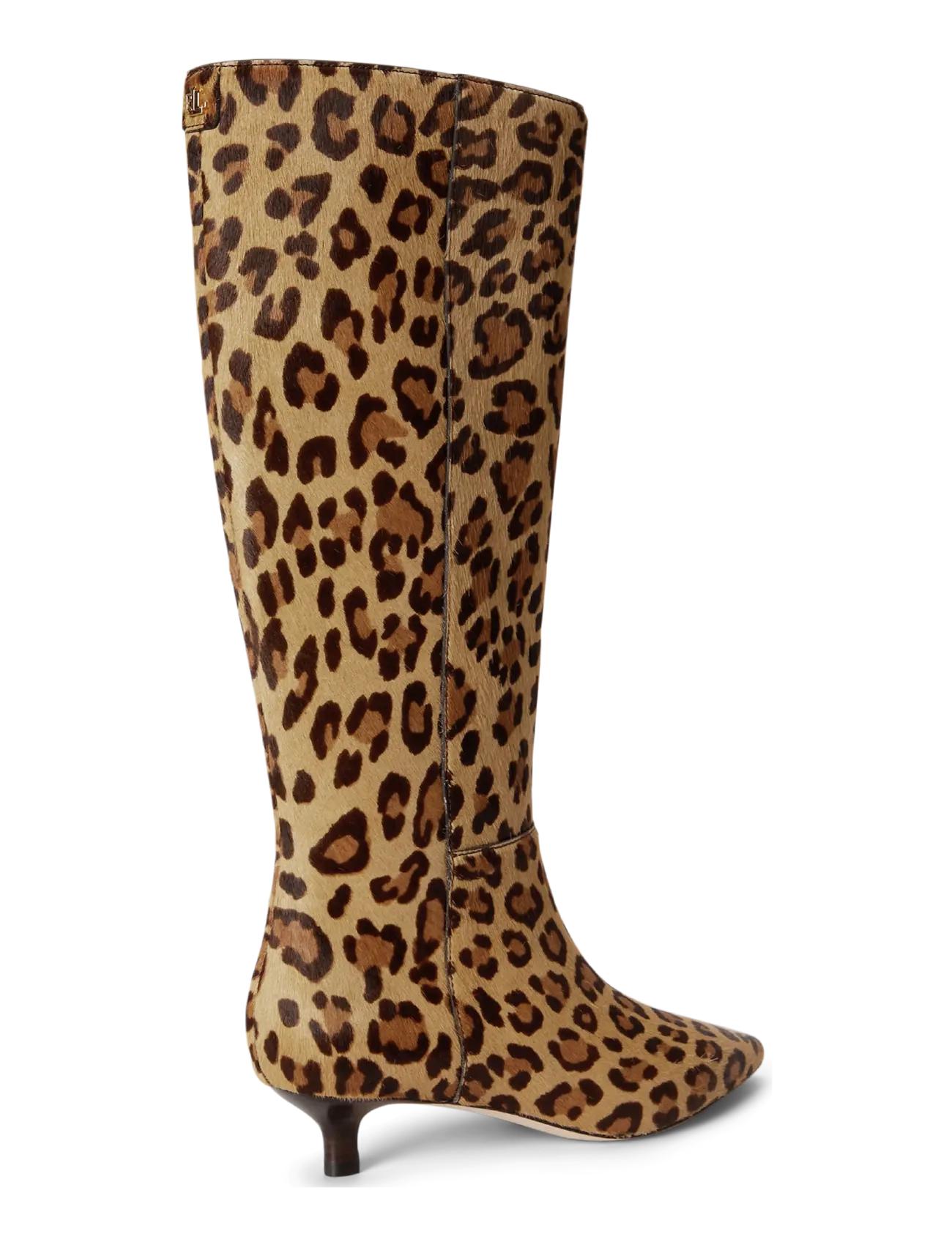 Lauren Ralph Lauren - Francesca Print Haircalf Tall Boot Heel - knee high boots - modern leopard - 1