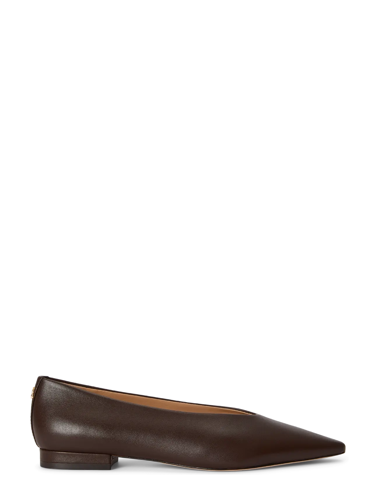 Lauren Ralph Lauren Audri Nappa Leather Ballet Flat, 41, Brown, Sko > Ballerinaer, Dame