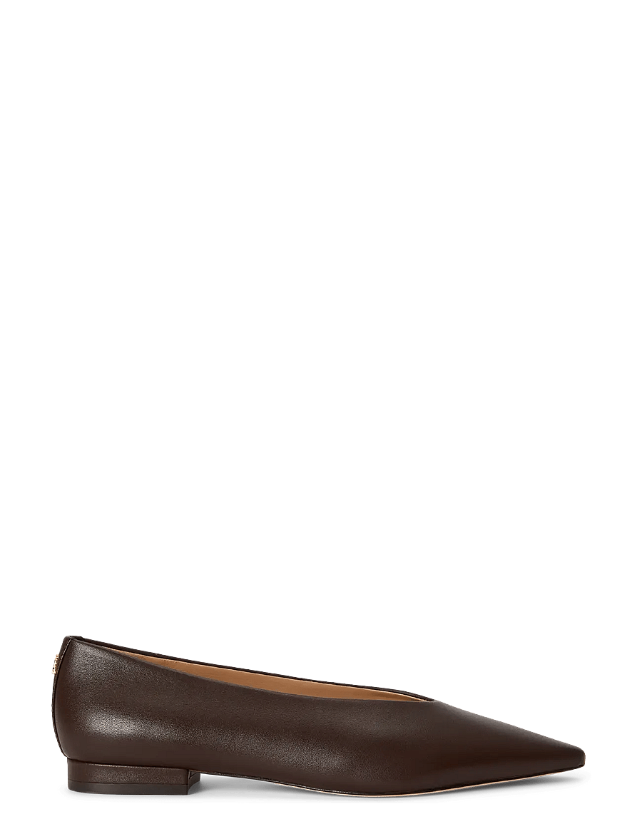 Lauren Ralph Lauren - Audri Nappa Leather Ballet Flat - besondere anlässe - chestnut brown - 0