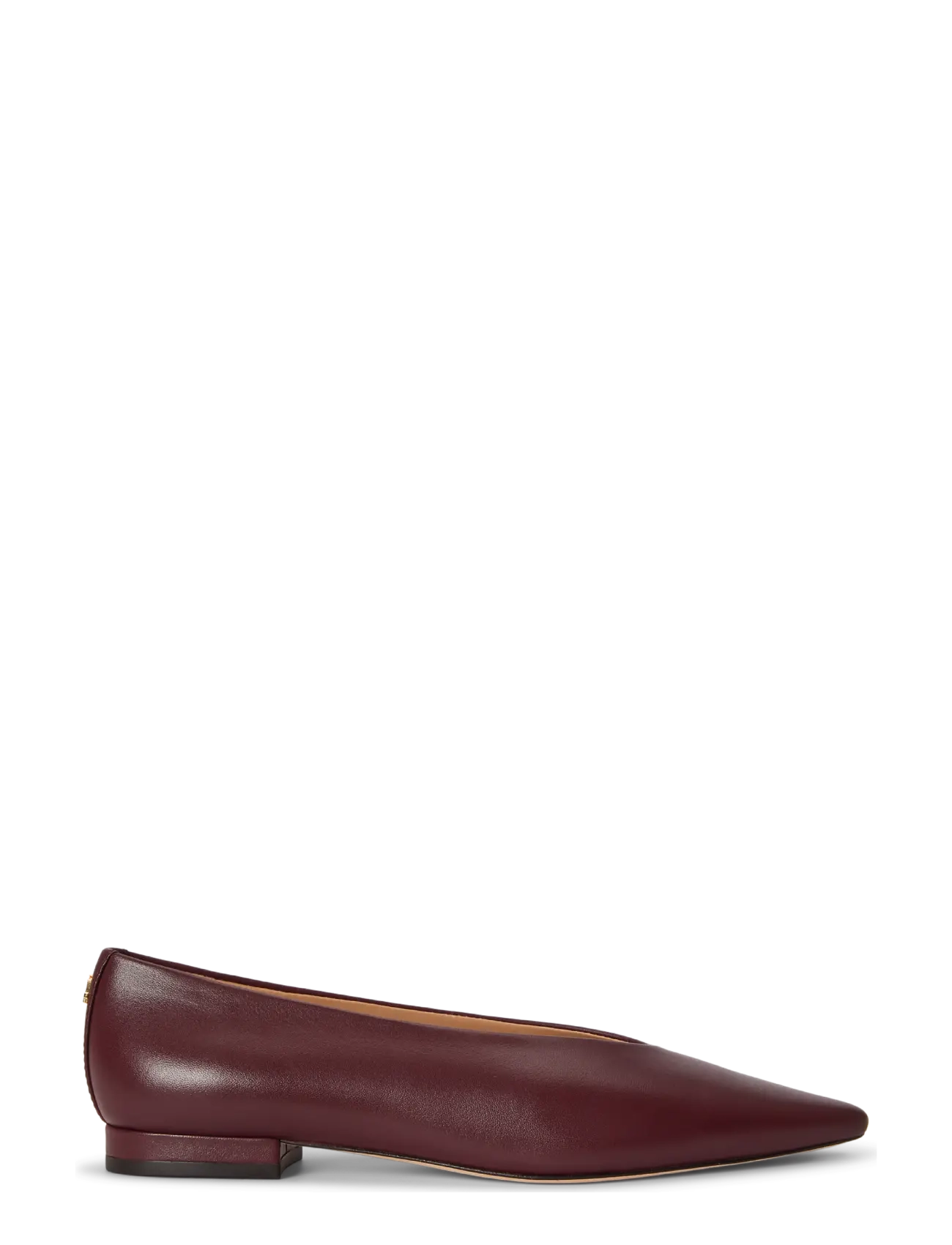 Lauren Ralph Lauren Audri Nappa Leather Ballet Flat - Skor - DARK GARNET / burgundy