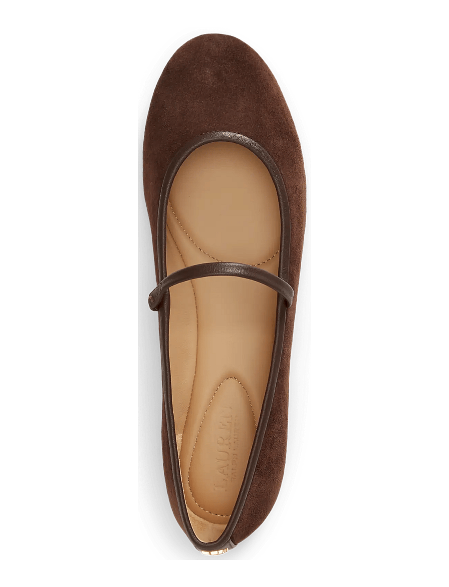 Lauren Ralph Lauren - Jayna Nappa-Trim Suede Mary Jane Flat - erilised sündmused - chestnut brown/ch - 2