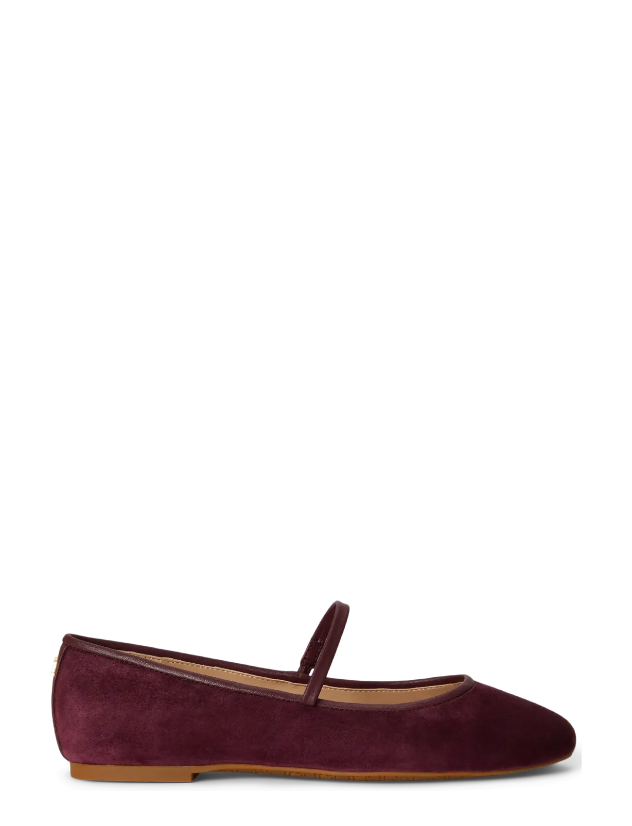 Lauren Ralph Lauren Jayna Nappa-Trim Suede Mary Jane Flat - Skor - DARK GARNET/DARK / burgundy