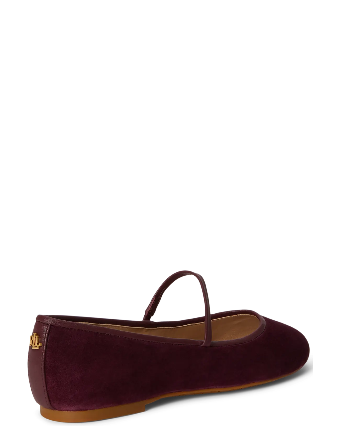 Lauren Ralph Lauren - Jayna Nappa-Trim Suede Mary Jane Flat - speciella tillfällen - dark garnet/dark - 1