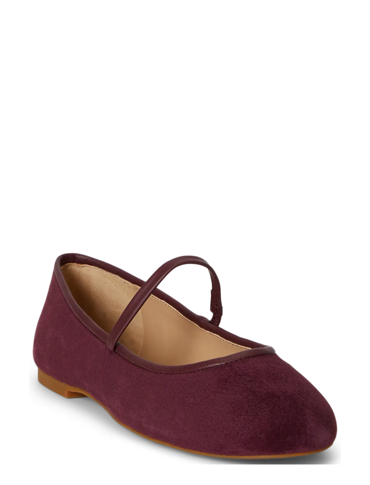 Lauren Ralph Lauren - Jayna Nappa-Trim Suede Mary Jane Flat - speciella tillfällen - dark garnet/dark - 2