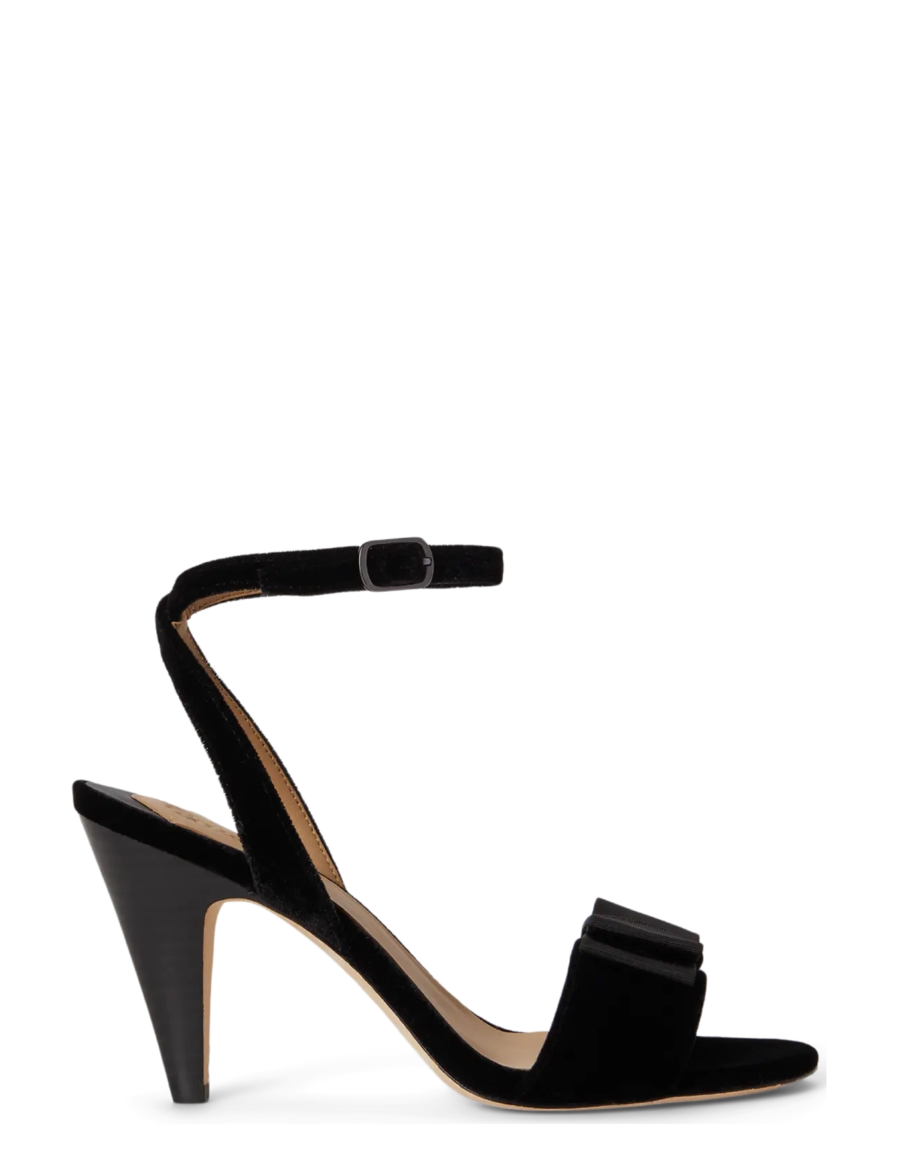 Lauren Ralph Lauren Gracy Bow-Trim Velvet Sandal - Mode trends - BLACK/BLACK / black