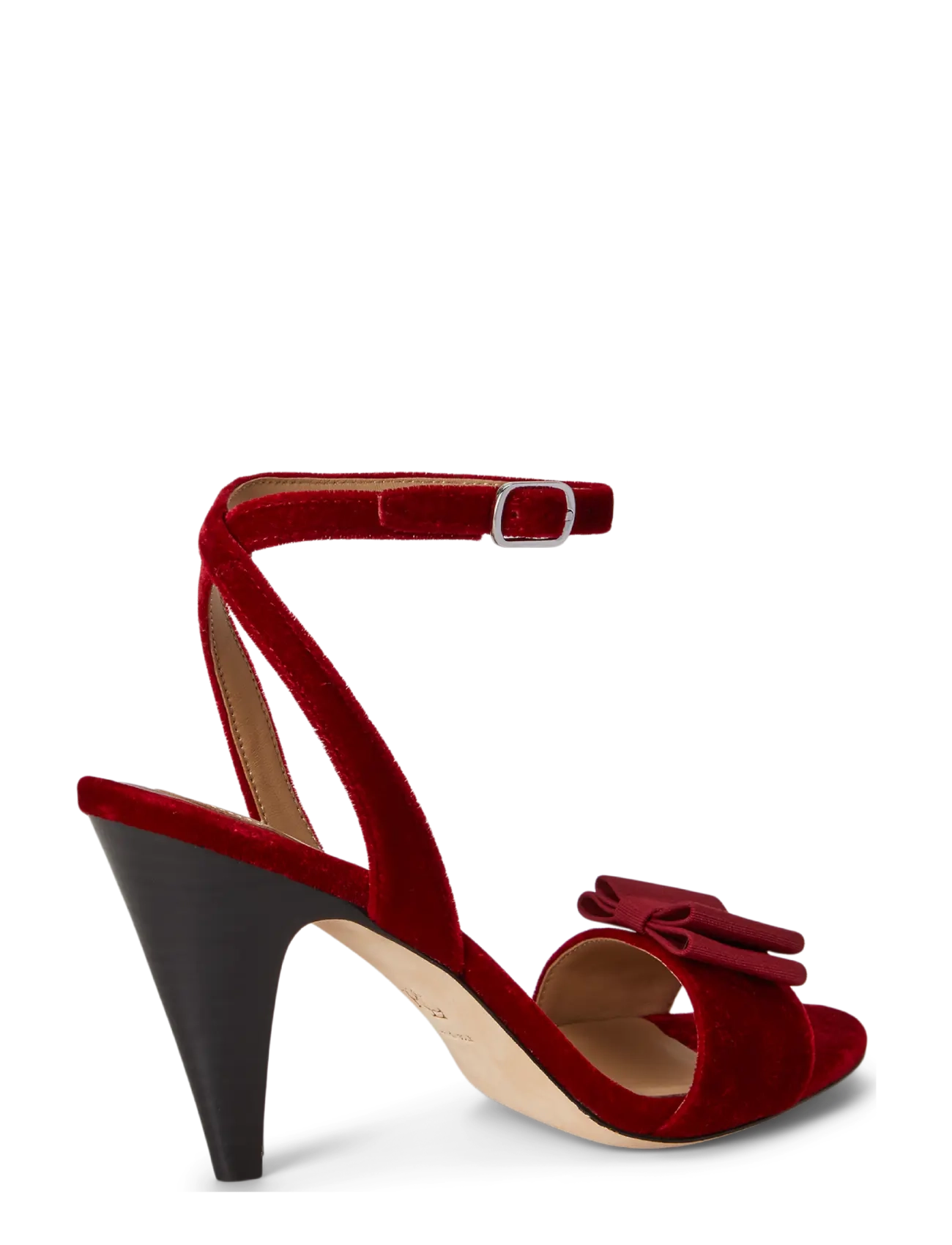 Lauren Ralph Lauren - Gracy Bow-Trim Velvet Sandal - kontsaga sandaalid - ralph red/ralph r - 2