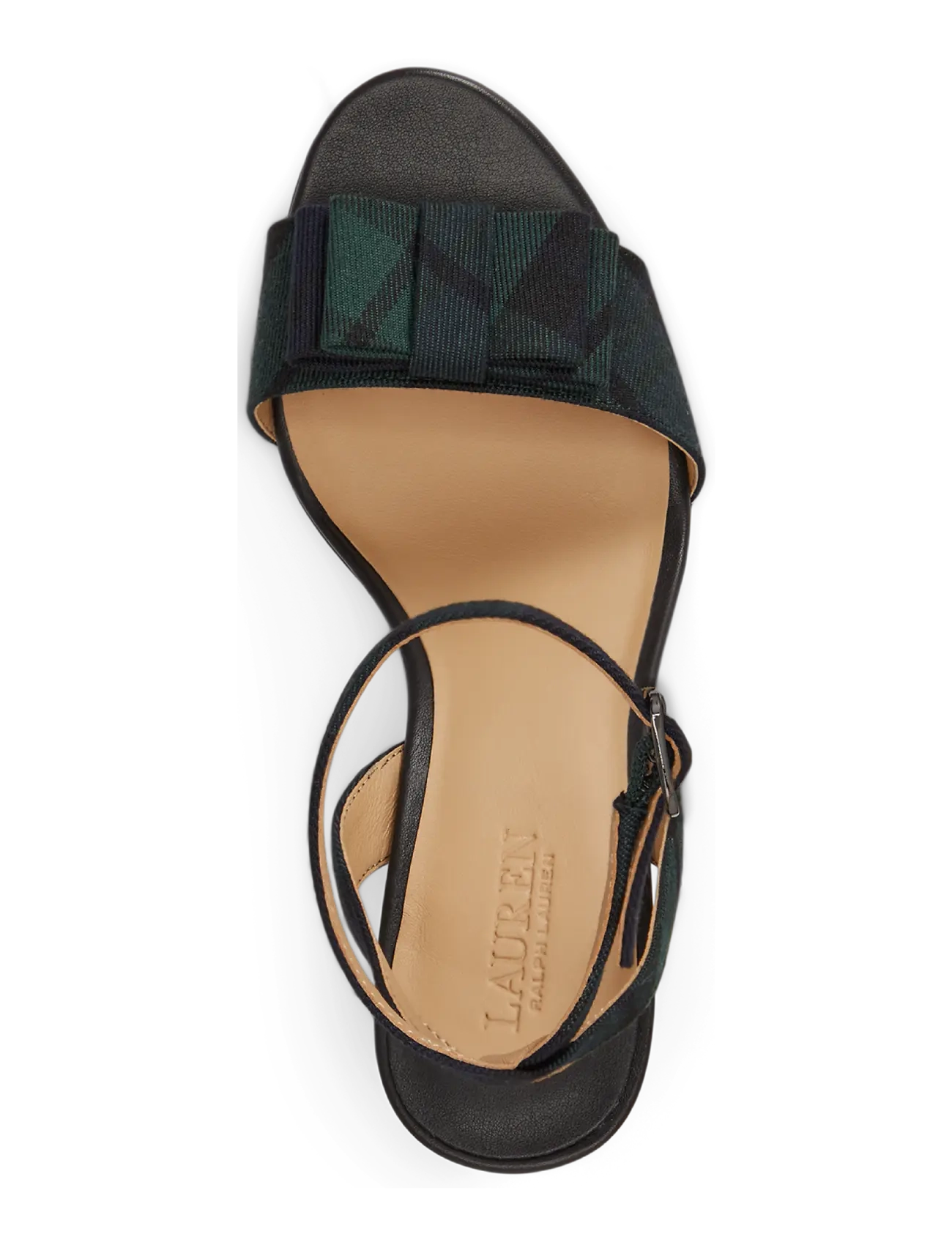 Lauren Ralph Lauren - Gracy Bow-Trim Black Watch Plaid Sandal - kontsaga sandaalid - navy/green/black - 3