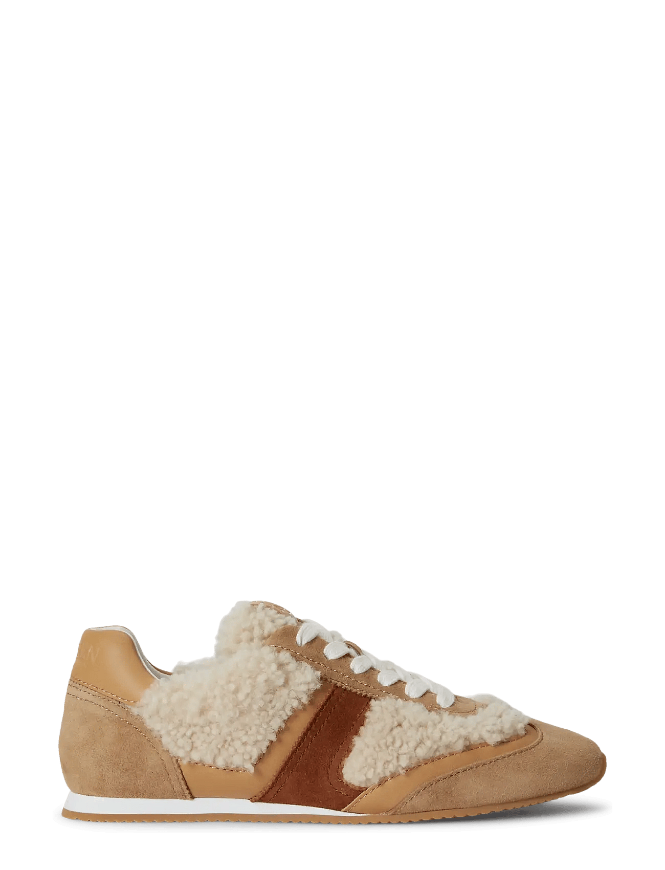 Dani Suede-Shearling Low-Profile Sneaker - NATURAL/CAMEL/BUF