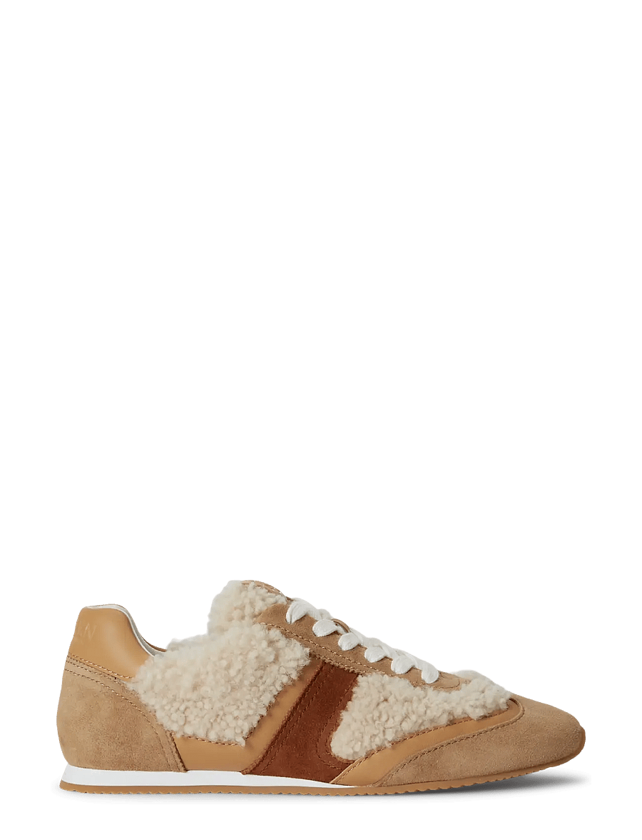 Lauren Ralph Lauren - Dani Suede-Shearling Low-Profile Sneaker - natural/camel/buf - 0
