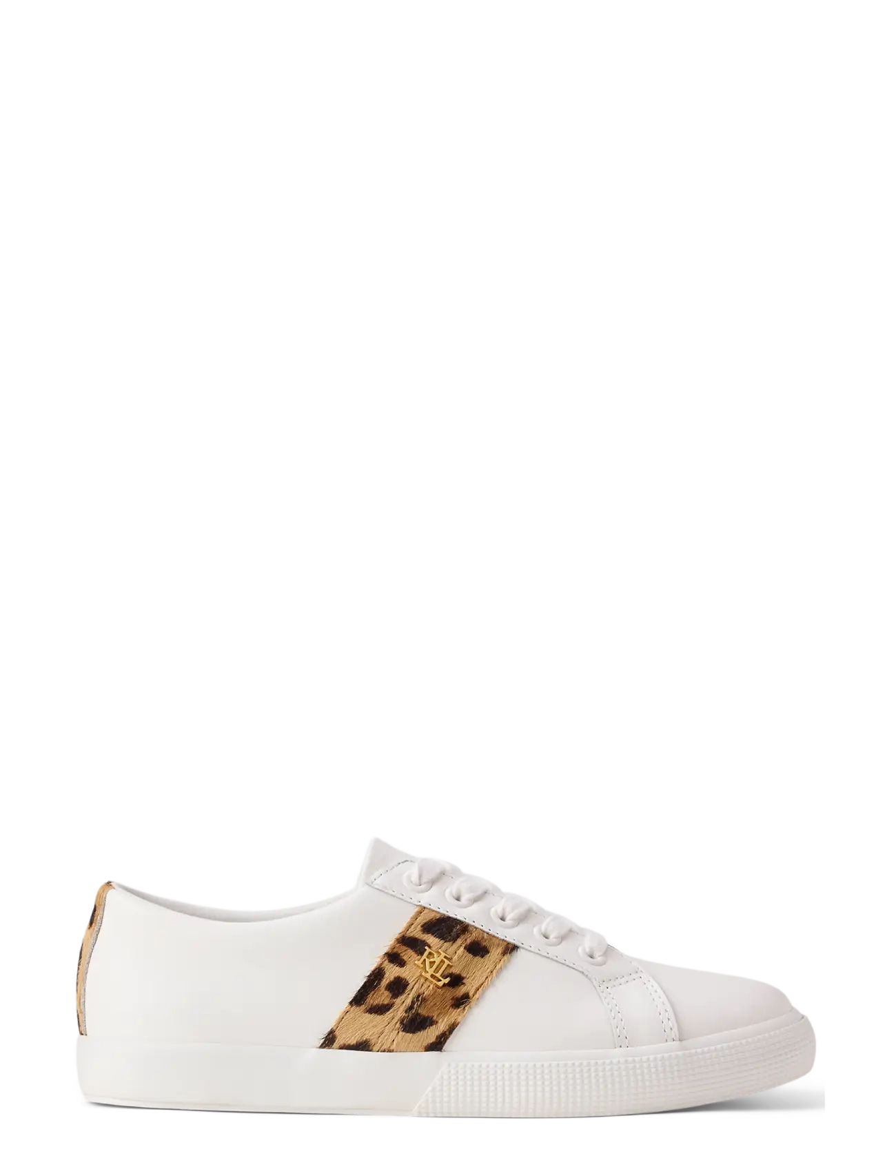Lauren Ralph Lauren Janson II Haircalf-Trim Leather Sneaker - Confirmation - DECKWASH WHITE/MO / white