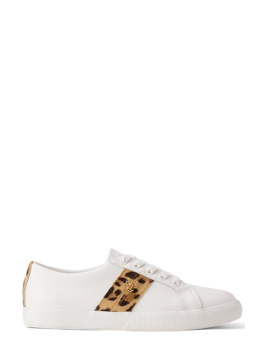 Lauren Ralph Lauren - Janson II Haircalf-Trim Leather Sneaker - konfirmation - deckwash white/mo - 0