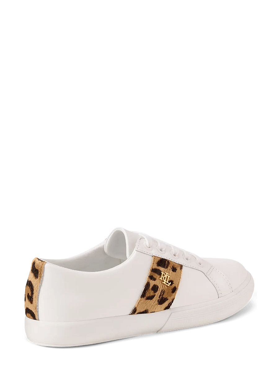 Lauren Ralph Lauren - Janson II Haircalf-Trim Leather Sneaker - konfirmation - deckwash white/mo - 1