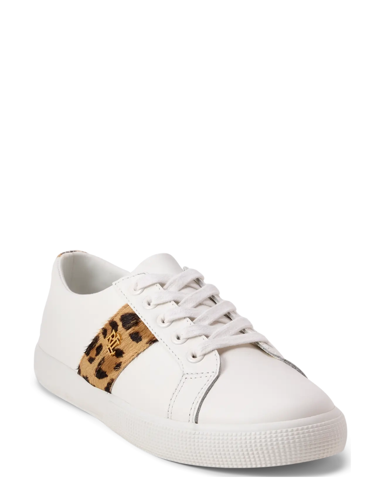 Lauren Ralph Lauren - Janson II Haircalf-Trim Leather Sneaker - confirmation - deckwash white/mo - 2