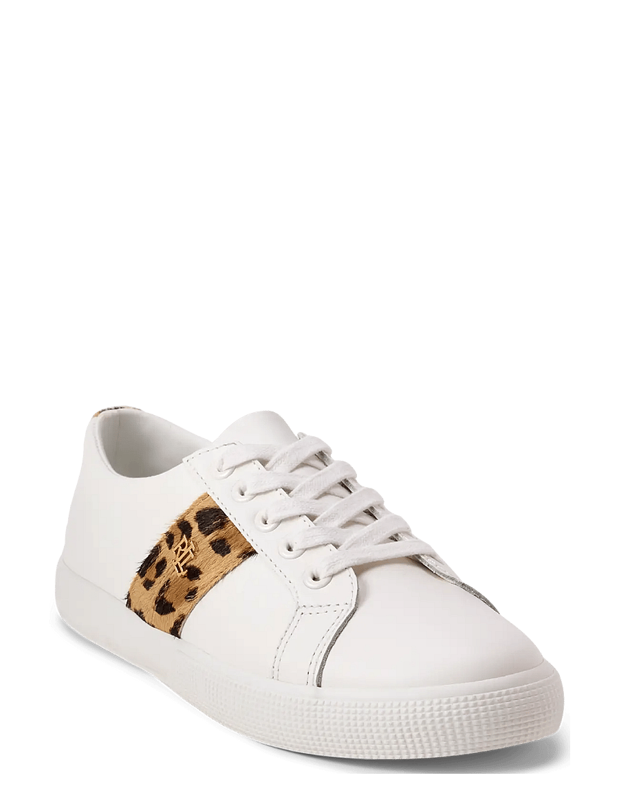 Lauren Ralph Lauren - Janson II Haircalf-Trim Leather Sneaker - konfirmation - deckwash white/mo - 2