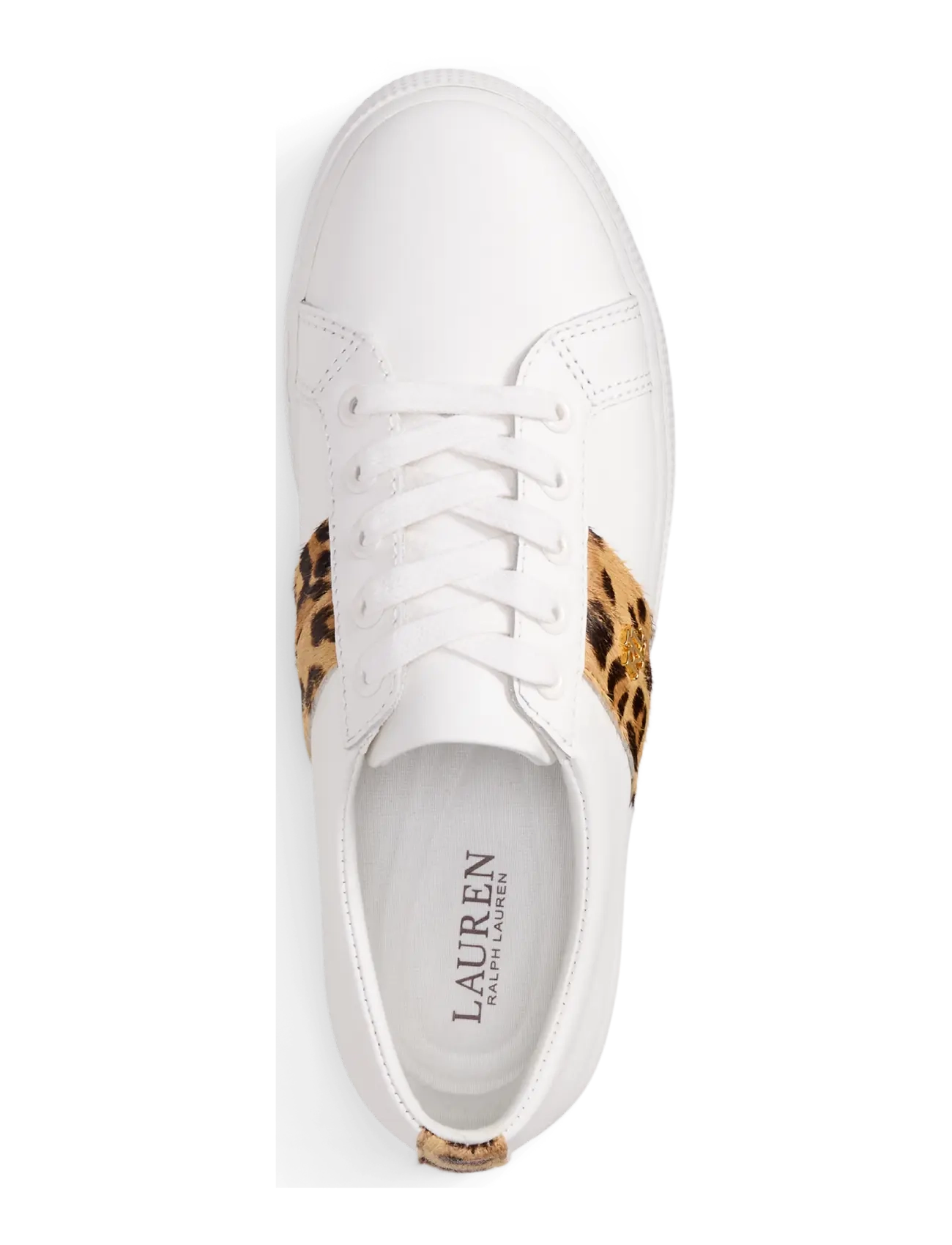 Lauren Ralph Lauren - Janson II Haircalf-Trim Leather Sneaker - confirmation - deckwash white/mo - 3