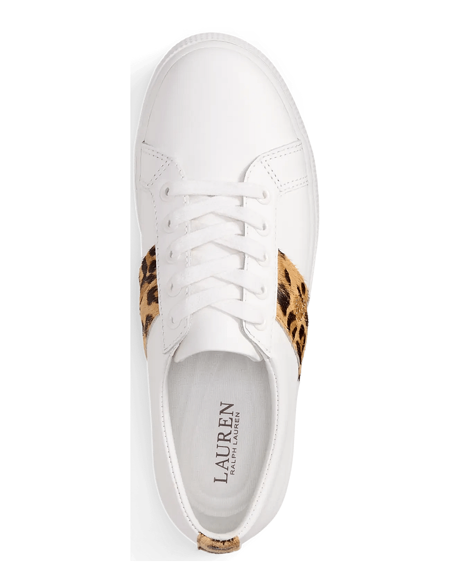 Lauren Ralph Lauren - Janson II Haircalf-Trim Leather Sneaker - konfirmation - deckwash white/mo - 3