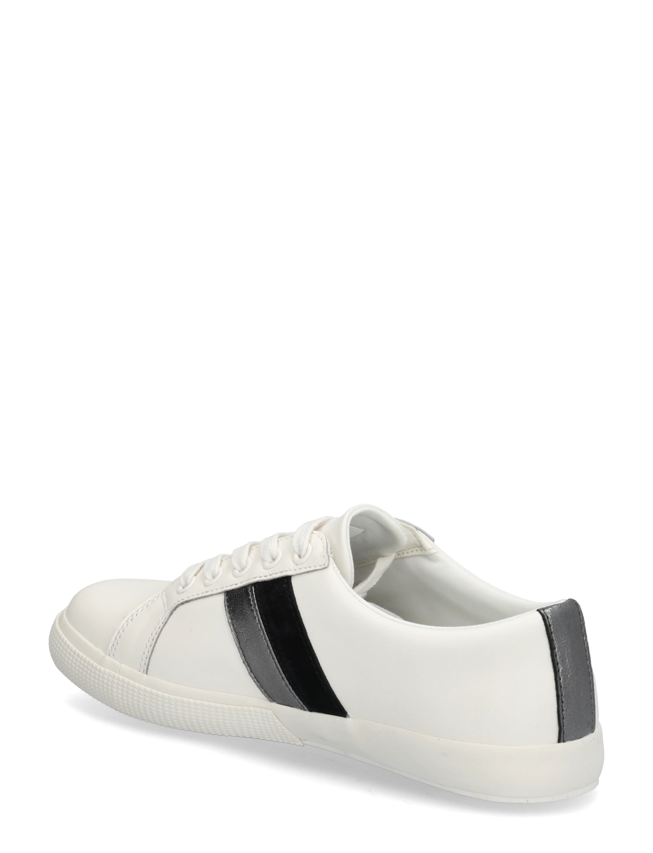 Lauren Ralph Lauren - Janson II Metallic-Trim Leather Sneaker - konfirmationstøj - dckwsh white/drk - 1