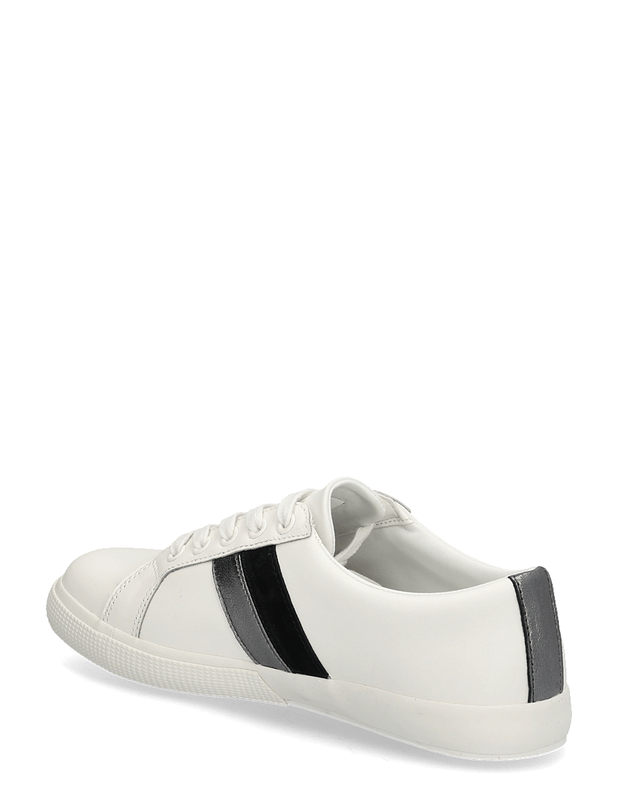 Lauren Ralph Lauren - Janson II Metallic-Trim Leather Sneaker - konfirmationstøj - dckwsh white/drk - 1