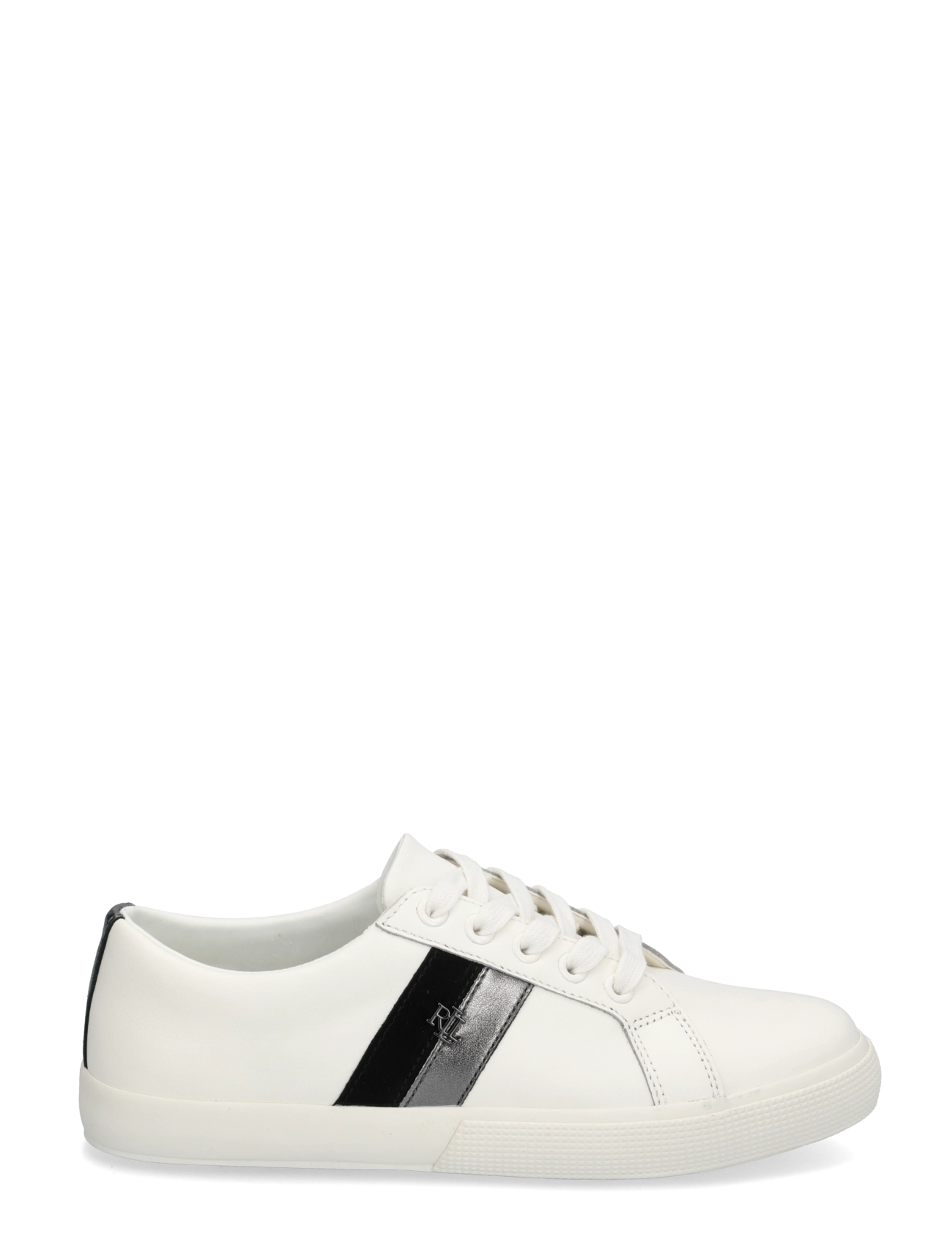 Lauren Ralph Lauren - Janson II Metallic-Trim Leather Sneaker - konfirmationstøj - dckwsh white/drk - 2