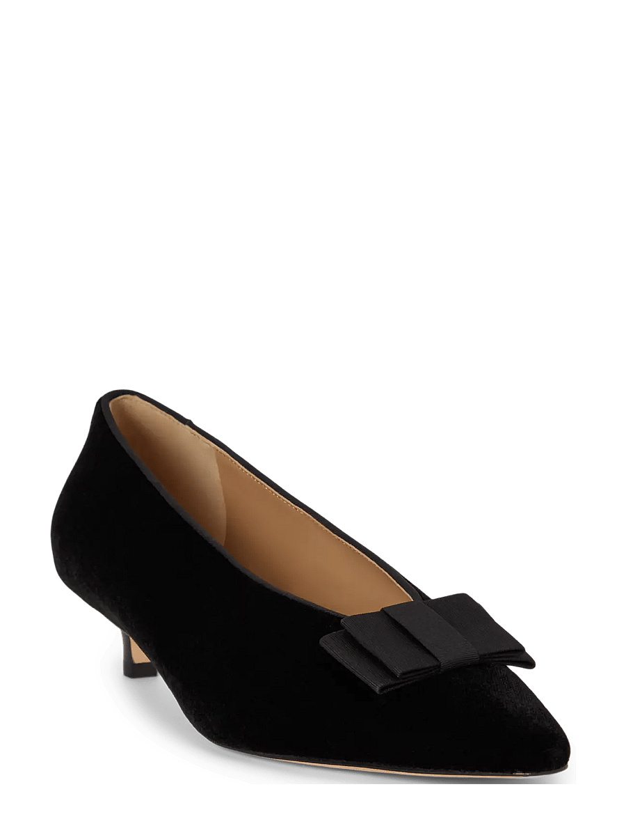 Lauren Ralph Lauren - Francesca Bow-Trim Velvet Pump - pumps - black/black - 0