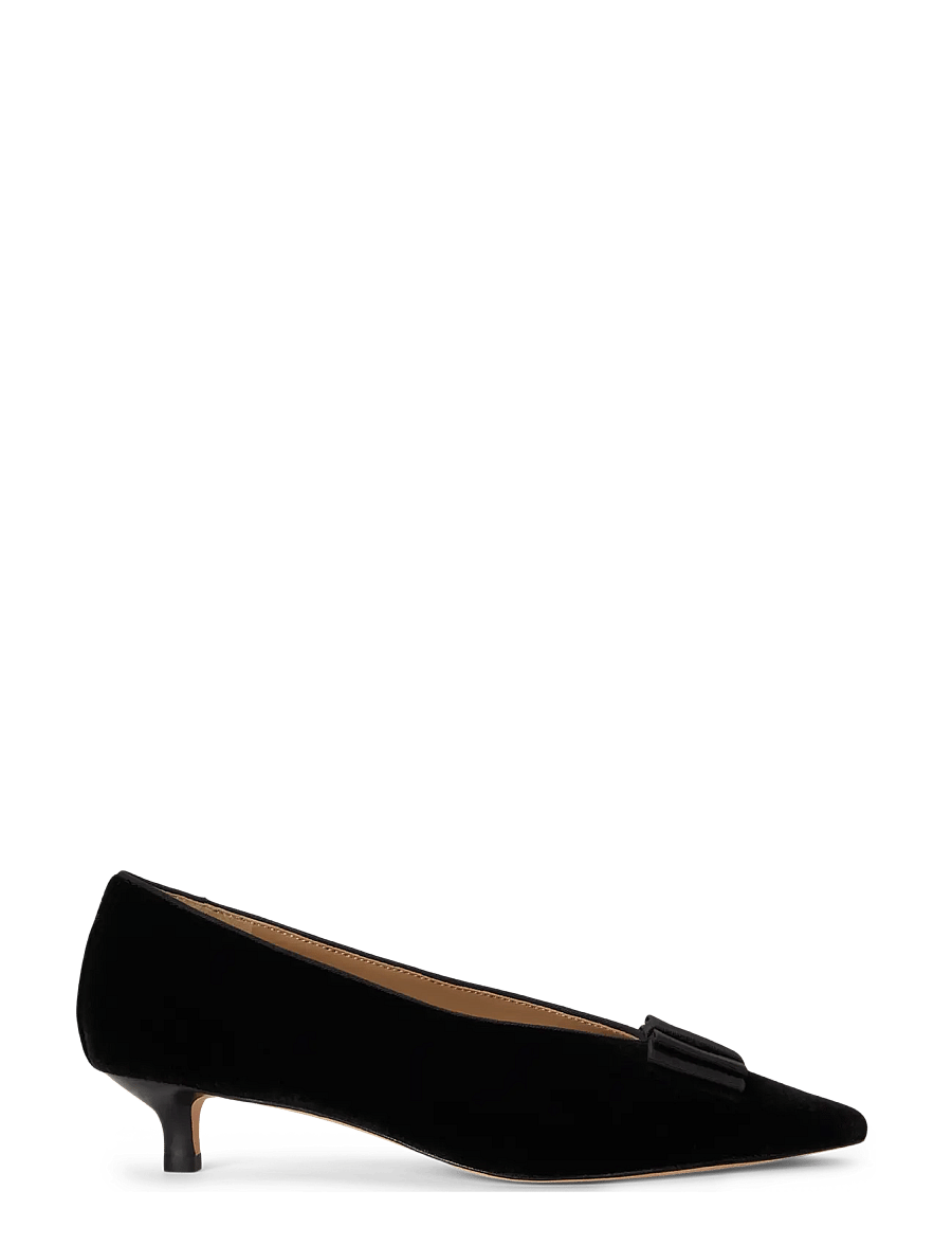Lauren Ralph Lauren - Francesca Bow-Trim Velvet Pump - pumps - black/black - 1