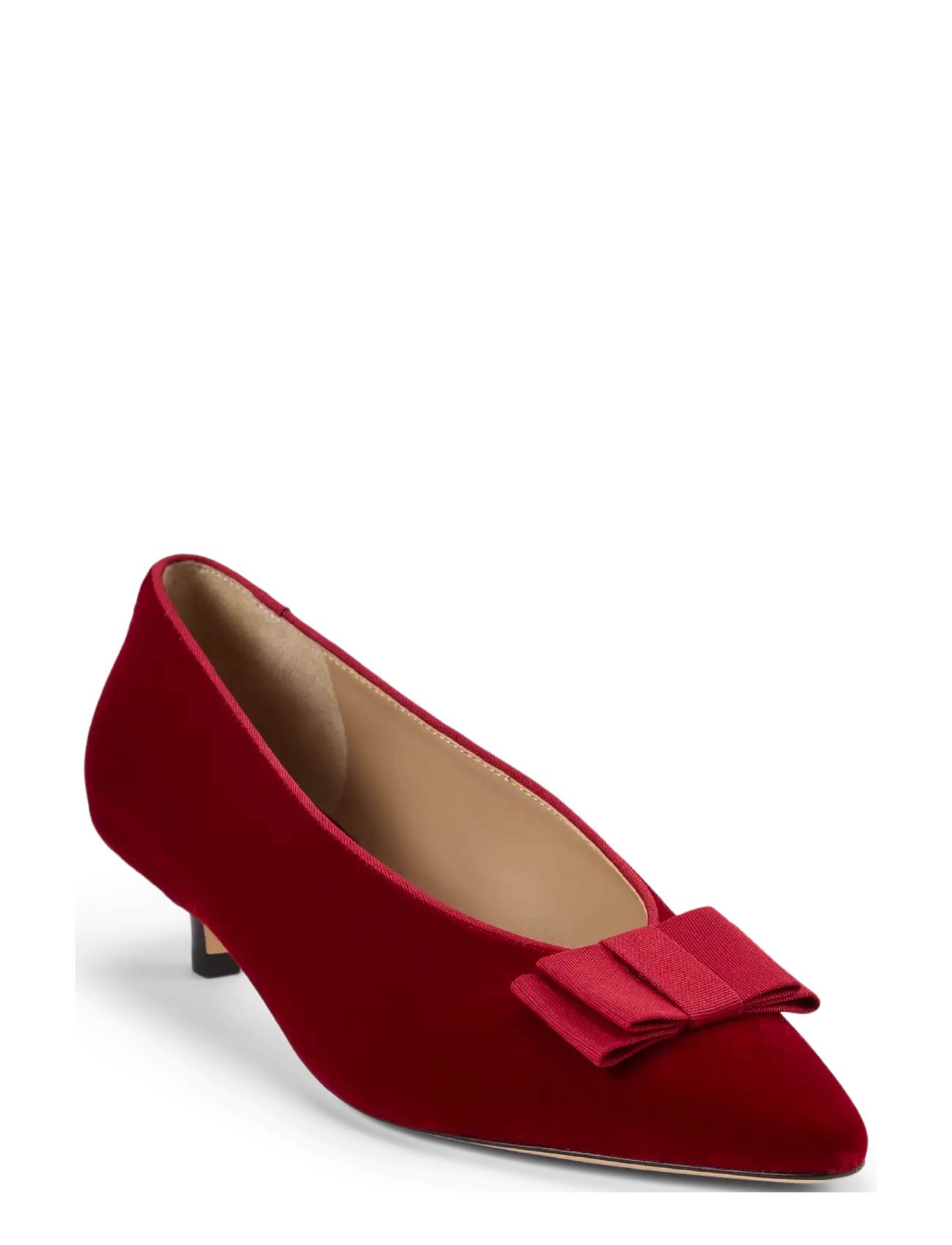 Lauren Ralph Lauren Francesca Bow-Trim Velvet Pump - Pumps - RALPH RED/RALPH R / red