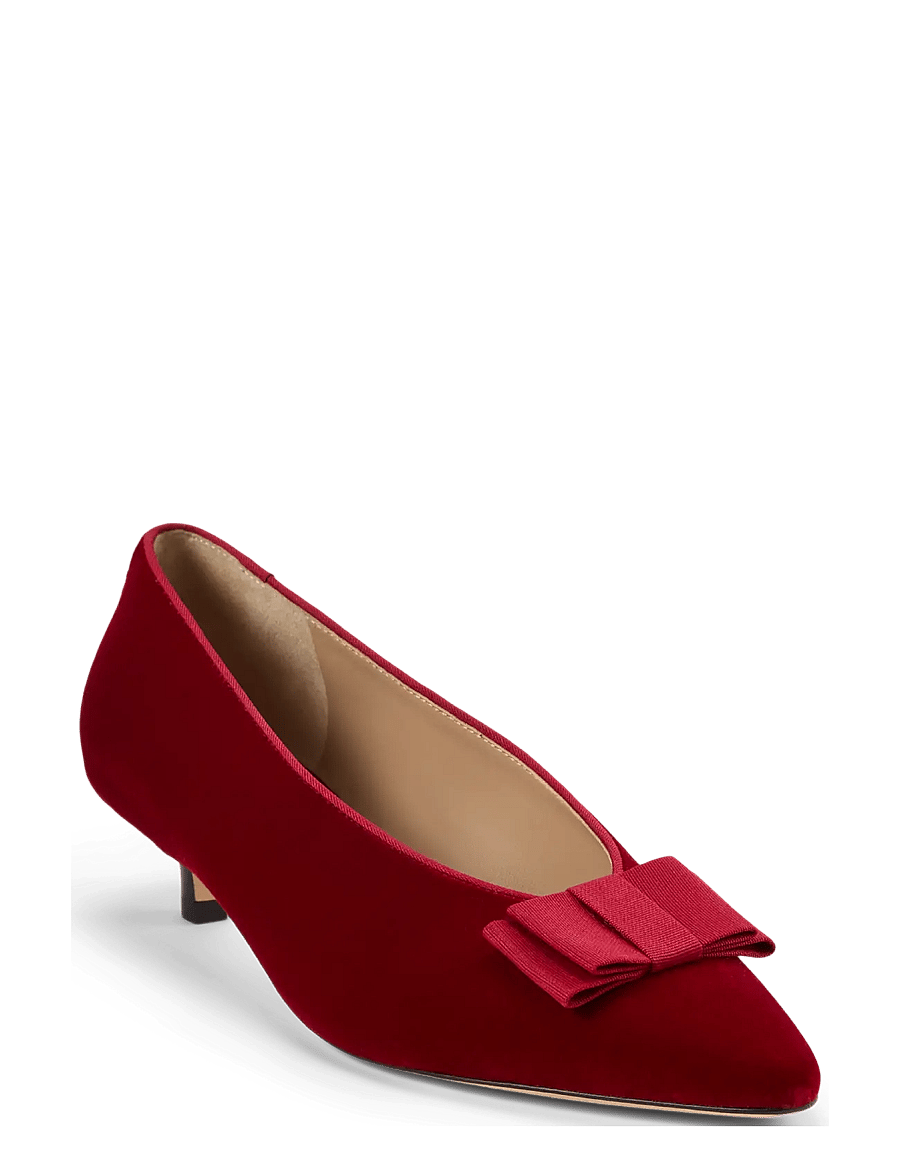 Lauren Ralph Lauren - Francesca Bow-Trim Velvet Pump - pumps - ralph red/ralph r - 0