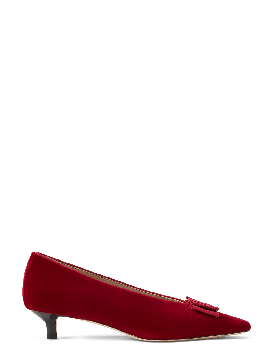 Lauren Ralph Lauren - Francesca Bow-Trim Velvet Pump - pumps - ralph red/ralph r - 1