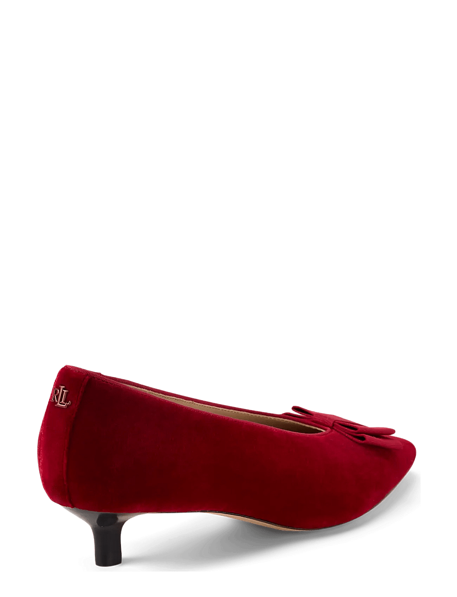 Lauren Ralph Lauren - Francesca Bow-Trim Velvet Pump - pumps - ralph red/ralph r - 2