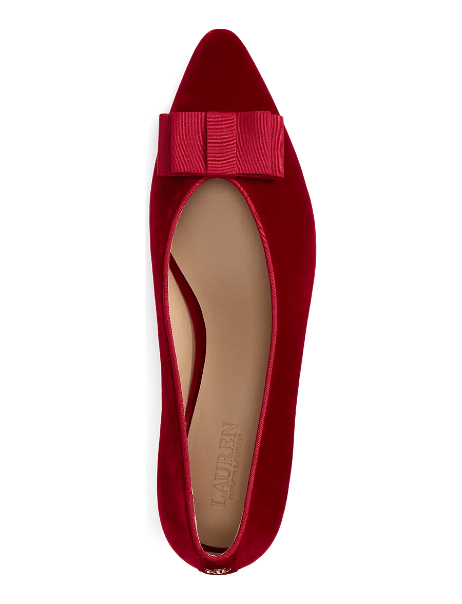 Lauren Ralph Lauren - Francesca Bow-Trim Velvet Pump - pumps - ralph red/ralph r - 3