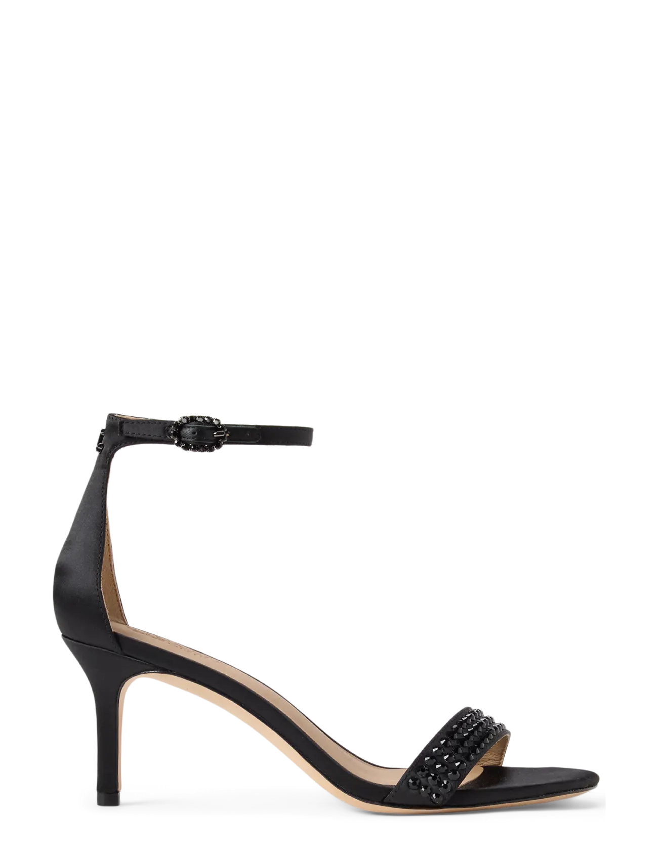 Lauren Ralph Lauren Allie Mid-Heel Embellished Satin Sandal - Autumn/Winter 2026 - BLACK/JET / black
