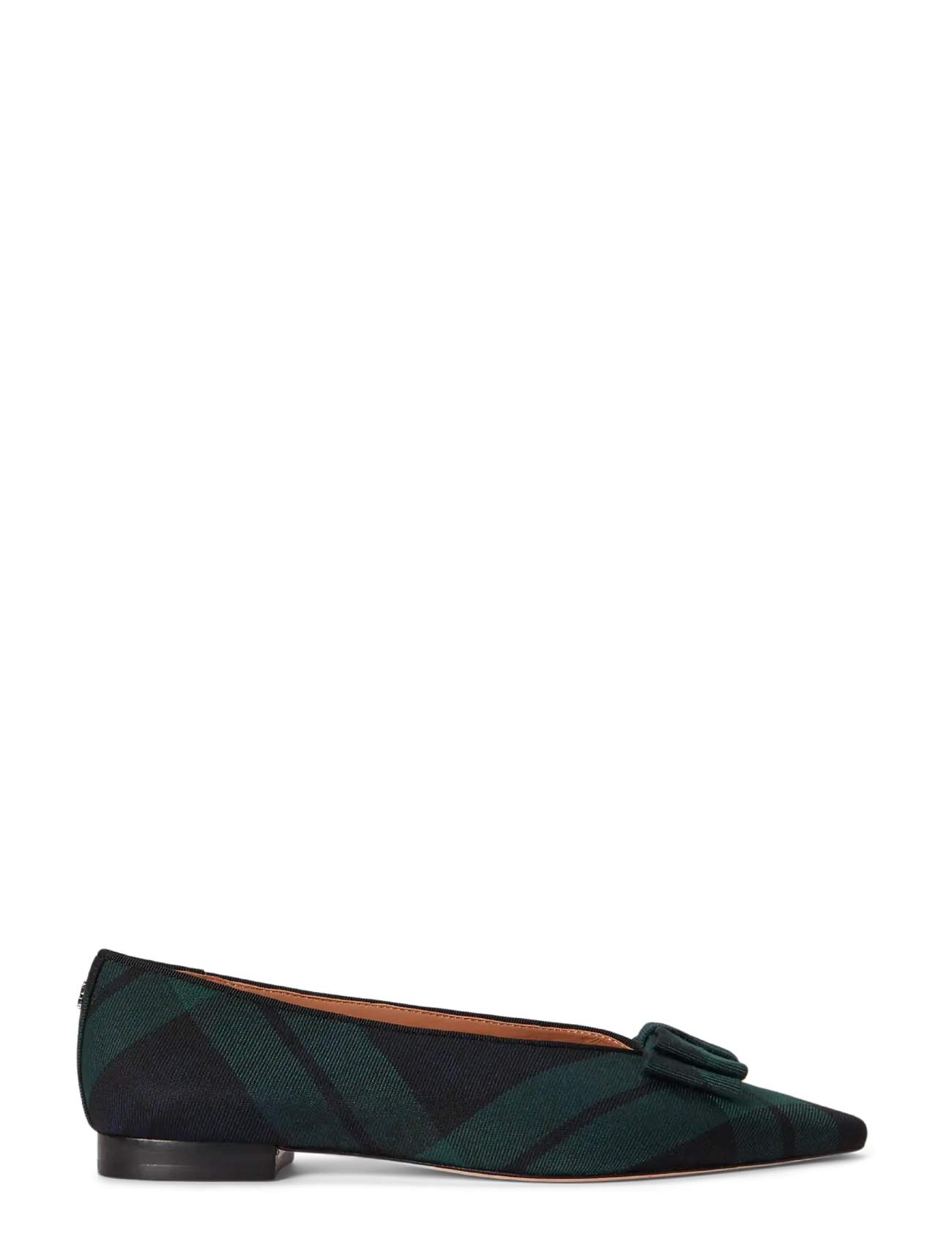 Lauren Ralph Lauren Audri Bow-Trim Black Watch Ballet Flat, Kvinder, Sløjfe Ballerina, Navy, Str: 37