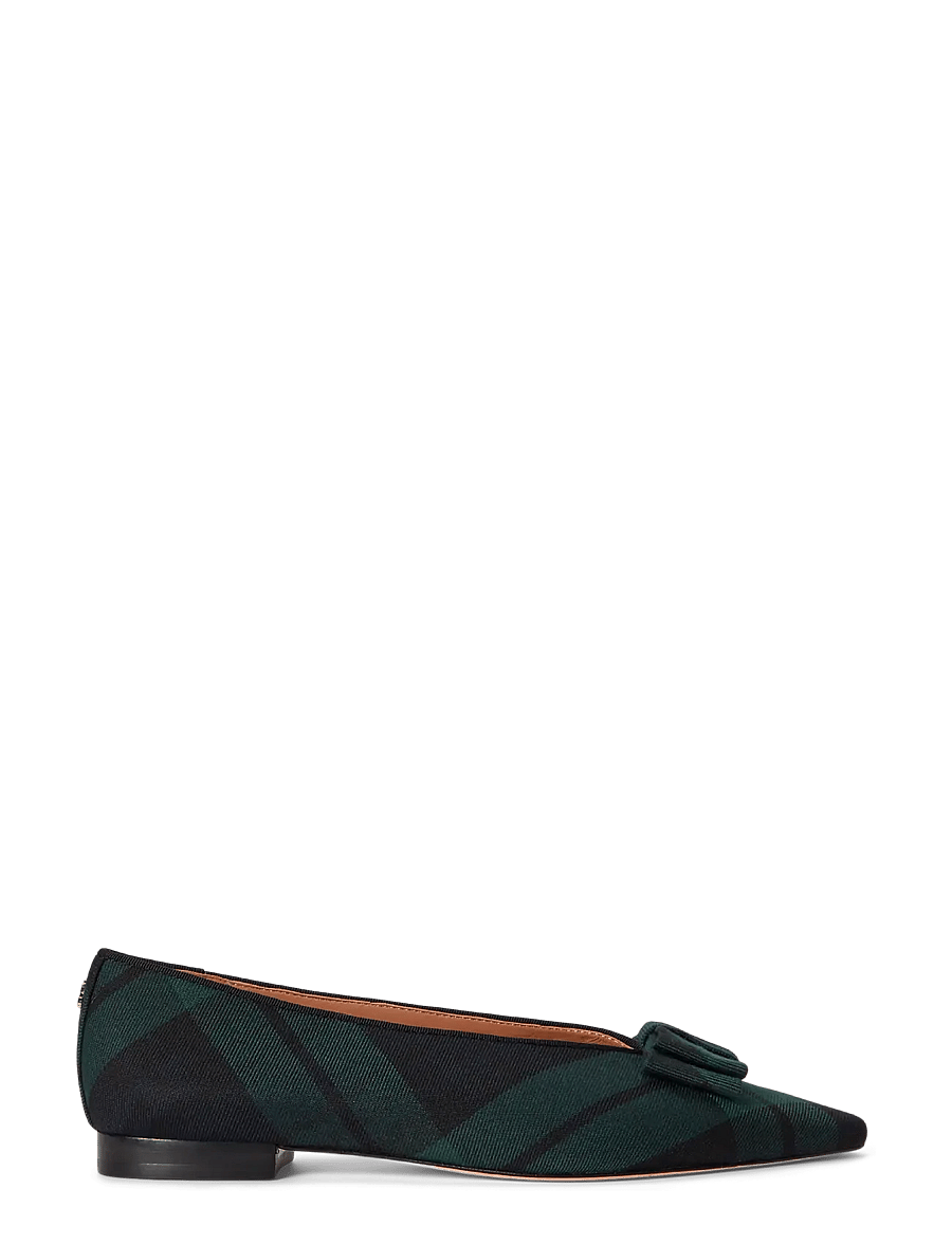 Lauren Ralph Lauren - Audri Bow-Trim Black Watch Ballet Flat - besondere anlässe - navy/green/black - 0