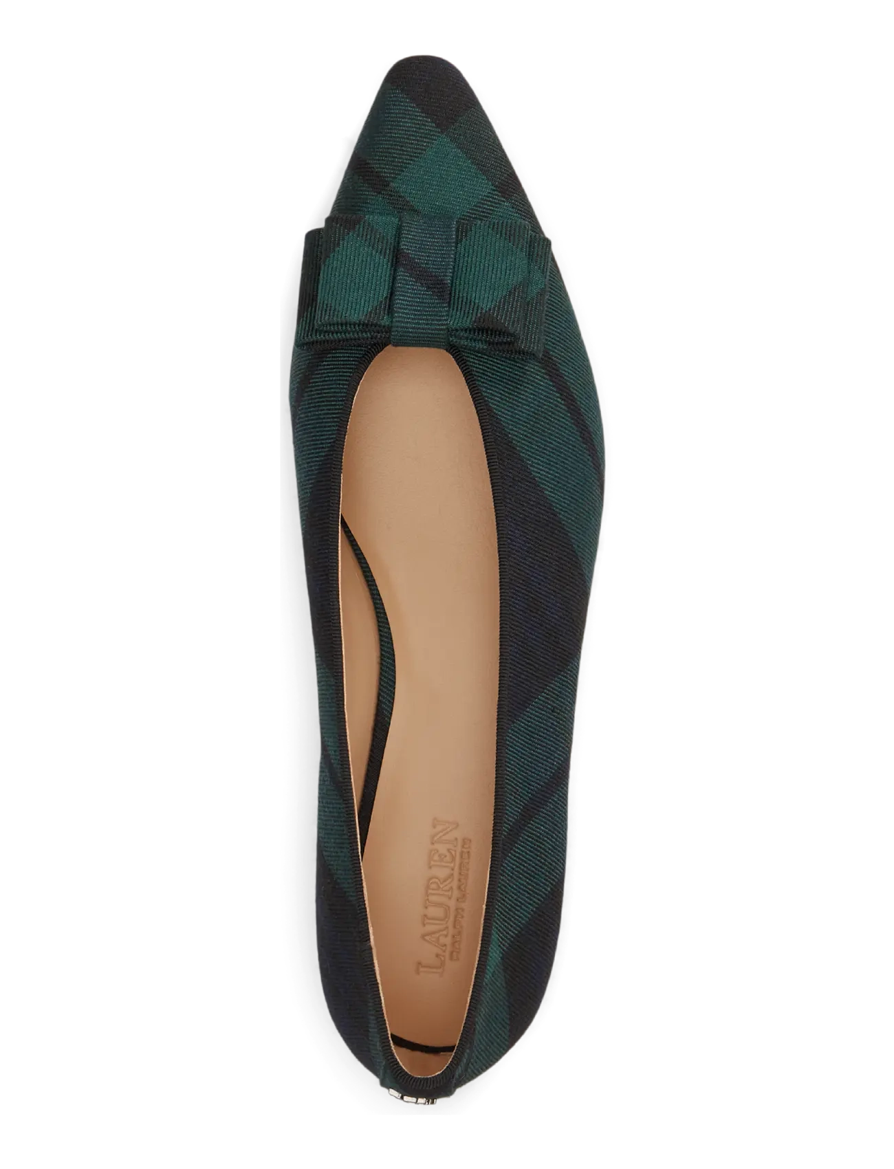 Lauren Ralph Lauren - Audri Bow-Trim Black Watch Ballet Flat - erilised sündmused - navy/green/black - 2
