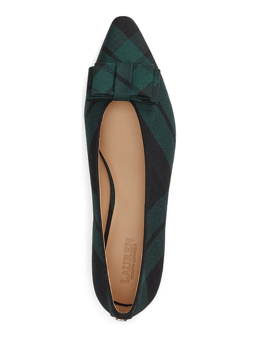 Lauren Ralph Lauren - Audri Bow-Trim Black Watch Ballet Flat - besondere anlässe - navy/green/black - 2