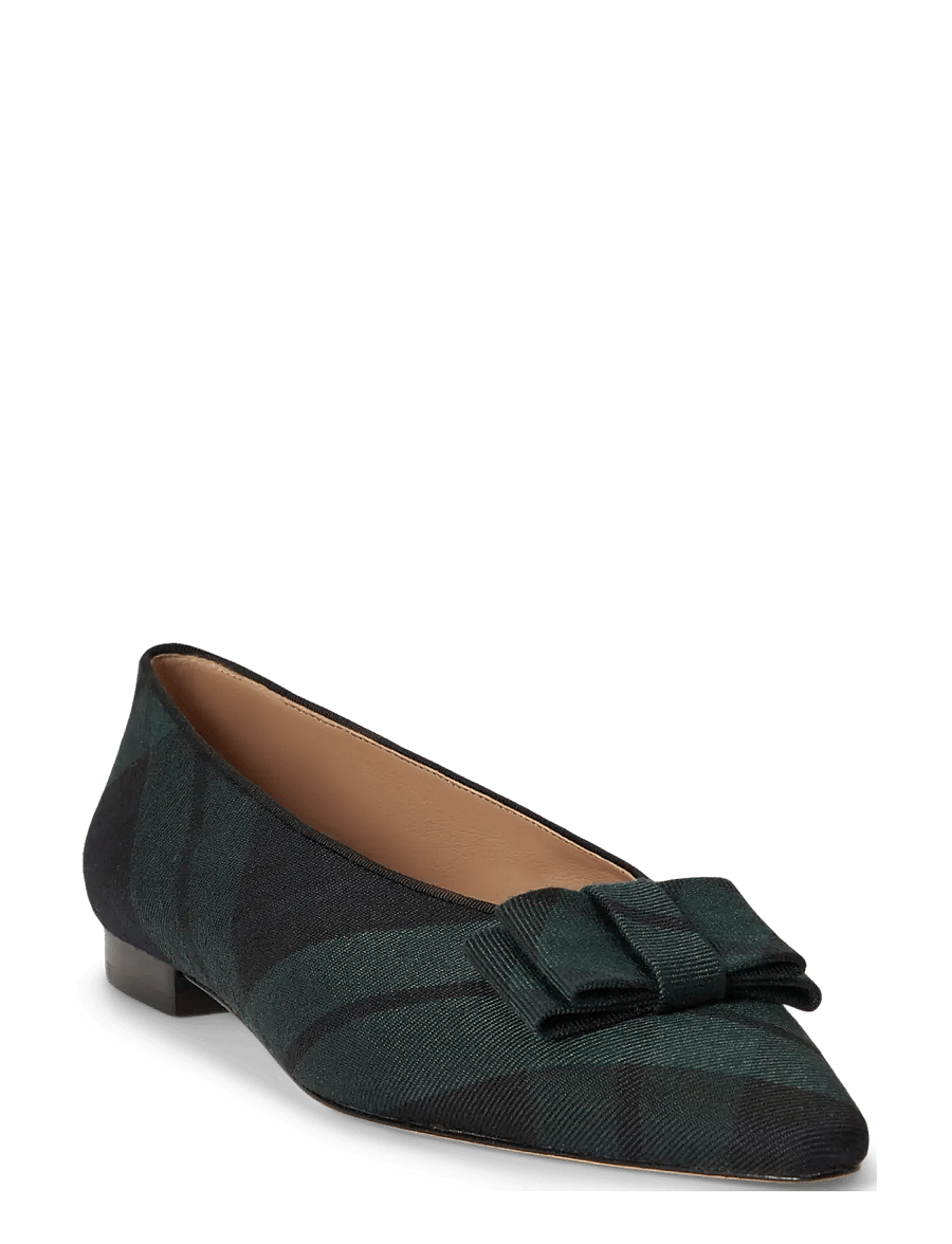 Lauren Ralph Lauren - Audri Bow-Trim Black Watch Ballet Flat - besondere anlässe - navy/green/black - 3