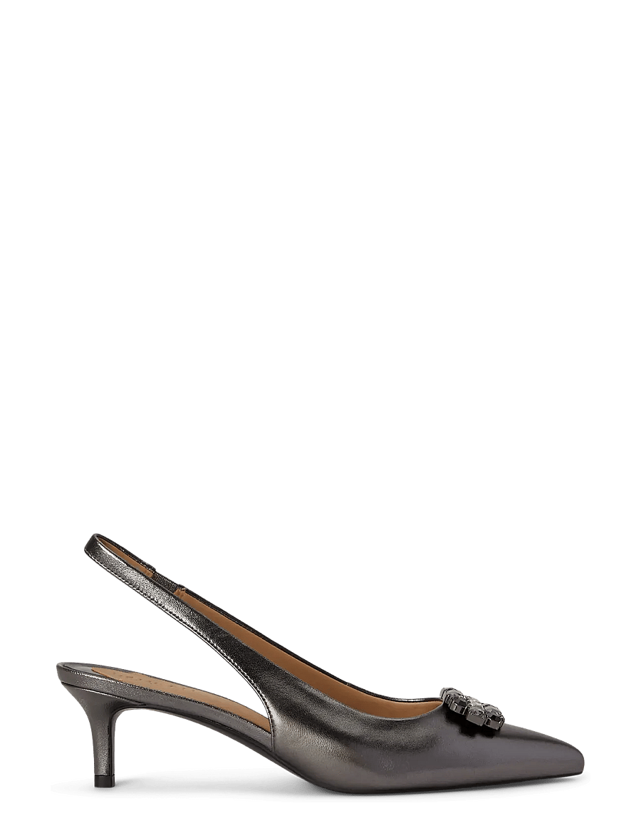Lauren Ralph Lauren - Lolah Jeweled Nappa Slingback Pump - pumps - dark pewter - 0