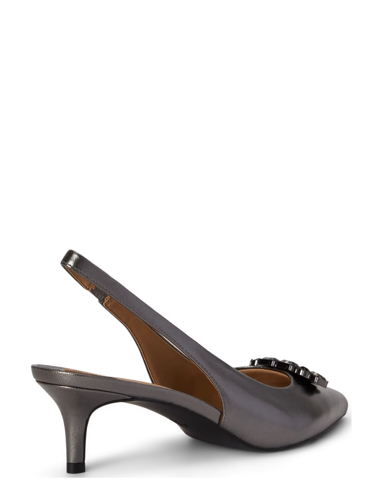 Lauren Ralph Lauren - Lolah Jeweled Nappa Slingback Pump - pumps - dark pewter - 1