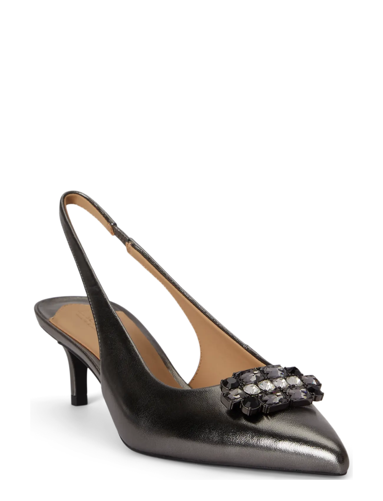 Lauren Ralph Lauren - Lolah Jeweled Nappa Slingback Pump - pumps - dark pewter - 2