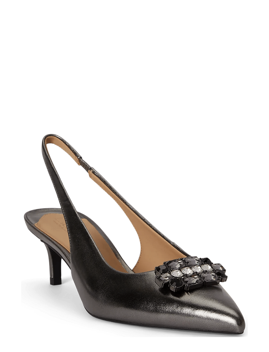 Lauren Ralph Lauren - Lolah Jeweled Nappa Slingback Pump - pumps - dark pewter - 2