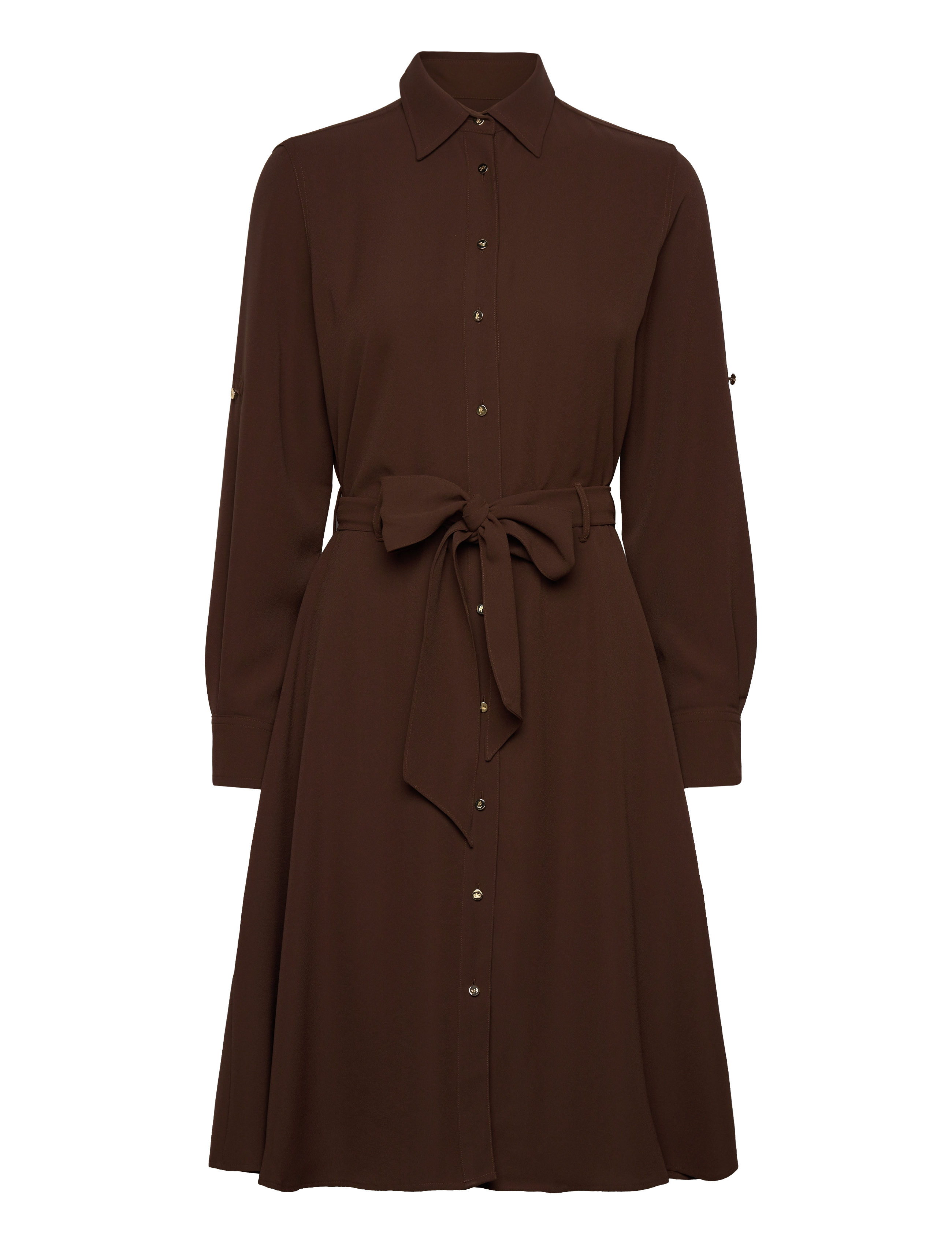 Fit-and-Flare Shirtdress - BROWN BIRCH